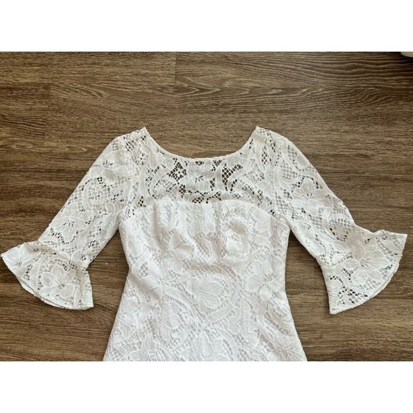 Lilly Pulitzer Resort White Allyson Floral Vines Lace Casual Dress Size 00 - Picture 3 of 7